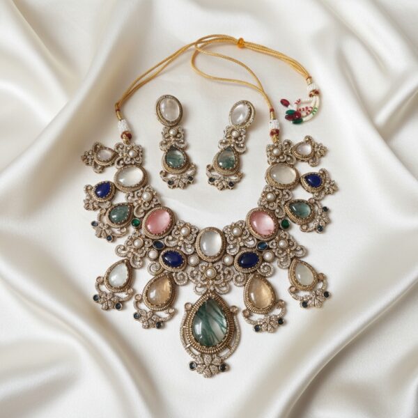 Russian Stone Statement Necklace Set