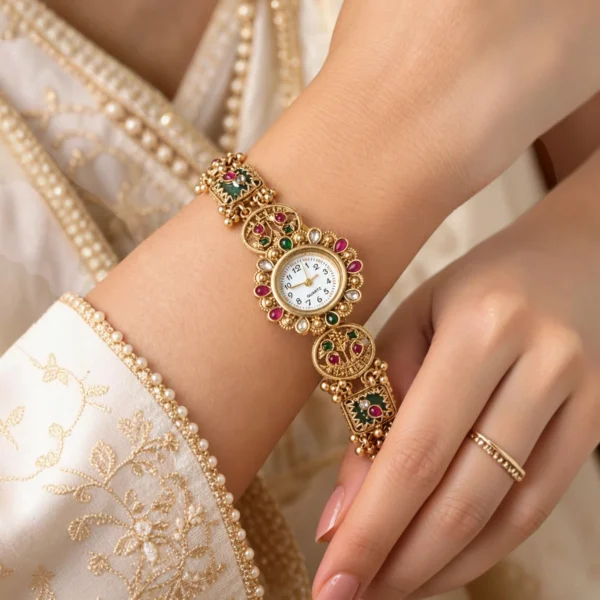 Heritage Multicolour Stone Btacelet Watch Worn By a Woman
