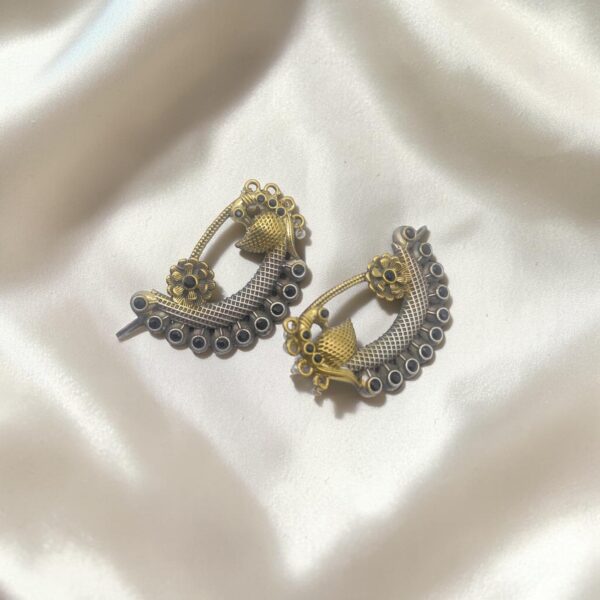 Dual Tone Peacock Ear Cuffs